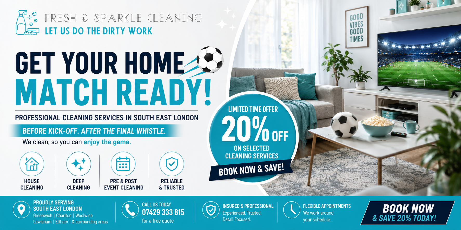 Match Day House Cleaning South East London